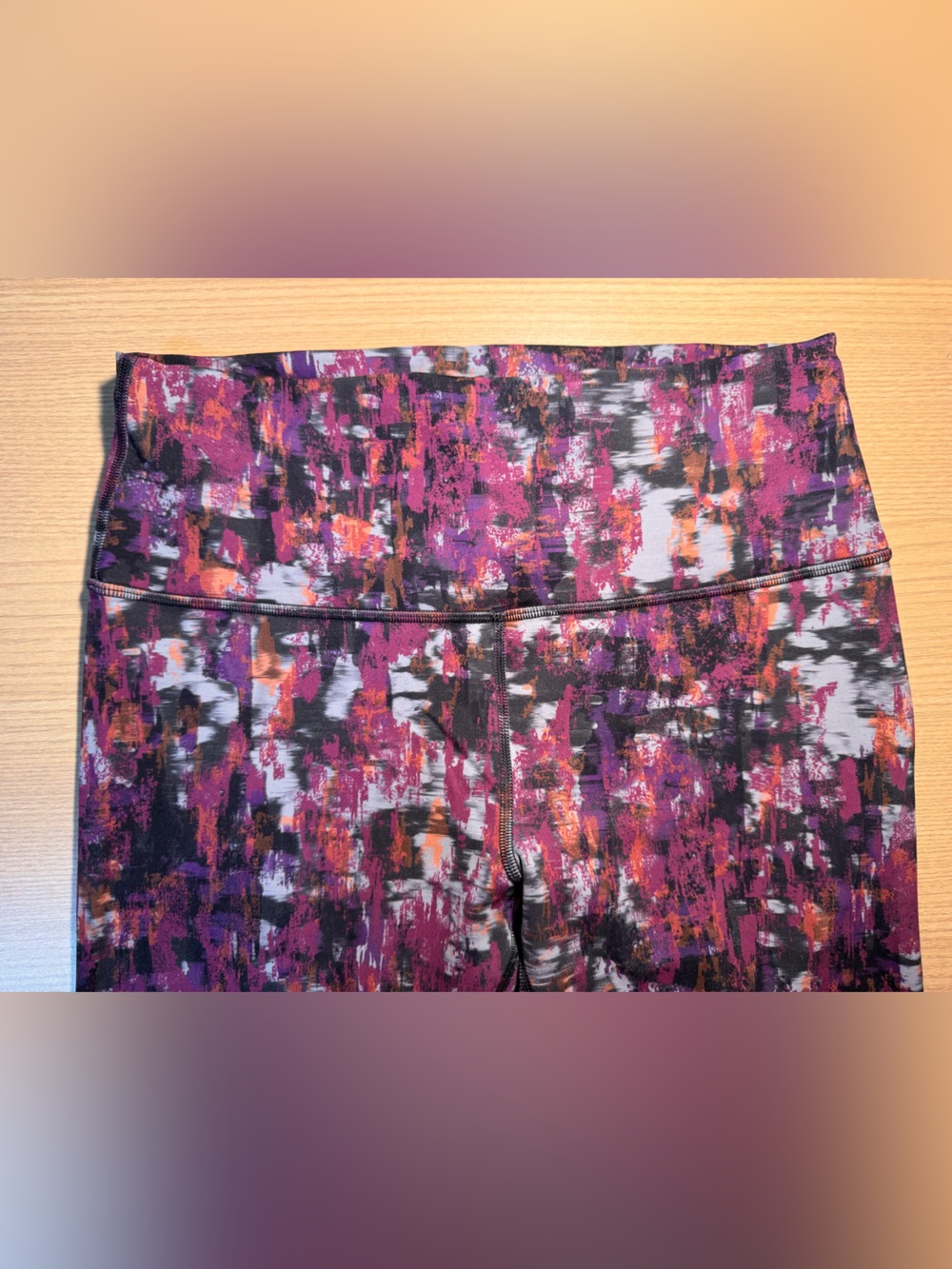 lululemon athletica Purple & Orange Abstract Print Leggings
